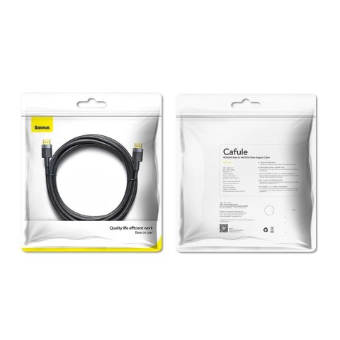 Kabel Baseus Cafule HDMI / HDMI 2.0 4K 60 Hz 3D 18 Gbps 2 m - czarny Kabel Baseus Cafule HDMI / HDMI 2.0 4K 60 Hz 3D 18 Gbps 2 m - czarny