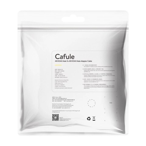 Kabel Baseus Cafule HDMI / HDMI 2.0 4K 60 Hz 3D 18 Gbps 2 m - czarny Kabel Baseus Cafule HDMI / HDMI 2.0 4K 60 Hz 3D 18 Gbps 2 m - czarny