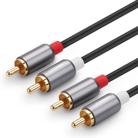 Kabel Ugreen AV104 10518 audio 2RCA (męski) / 2RCA (męski) 2m - szary Kabel Ugreen AV104 10518 audio 2RCA (męski) / 2RCA (męski) 2m - szary