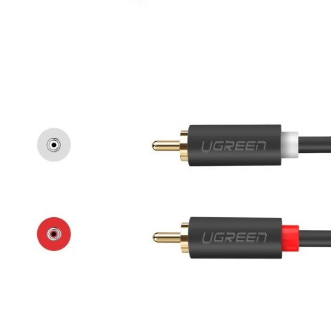 Kabel Ugreen AV104 10520 audio 2RCA (męski) / 2RCA (męski) 5m - szary Kabel Ugreen AV104 10520 audio 2RCA (męski) / 2RCA (męski) 5m - szary