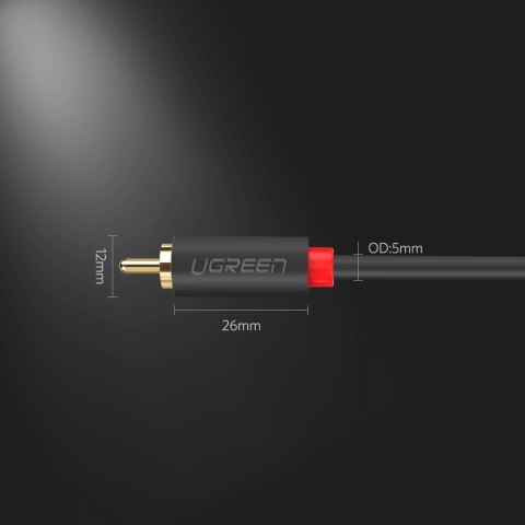 Kabel Ugreen AV104 10520 audio 2RCA (męski) / 2RCA (męski) 5m - szary Kabel Ugreen AV104 10520 audio 2RCA (męski) / 2RCA (męski) 5m - szary