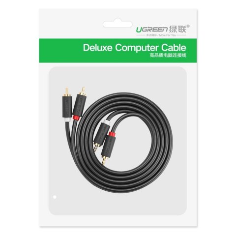 Kabel Ugreen AV104 10520 audio 2RCA (męski) / 2RCA (męski) 5m - szary Kabel Ugreen AV104 10520 audio 2RCA (męski) / 2RCA (męski) 5m - szary