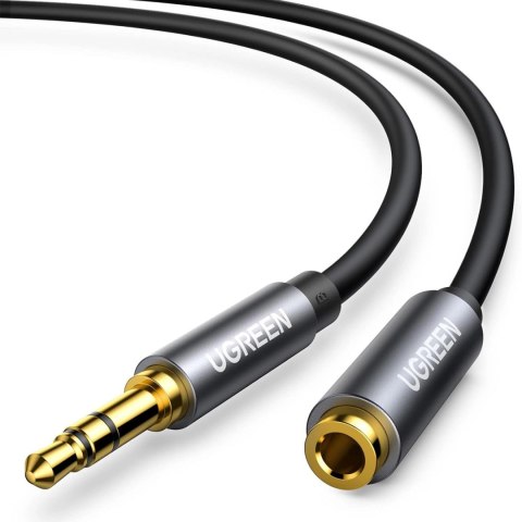Kabel Ugreen AV118 10592 mini jack 3,5 mm (męski) / mini jack 3,5 mm (żeński) 1m - srebrny Kabel Ugreen AV118 10592 mini jack 3,5 mm (męski) / mini jack 3,5 mm (żeński) 1m - srebrny