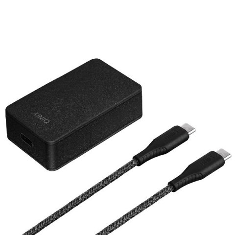 Ładowarka sieciowa UNIQ Versa Slim LITHOS Collective USB-C PD 18W + kabel USB-C / USB-C - czarna Ładowarka sieciowa UNIQ Versa Slim LITHOS Collective USB-C PD 18W + kabel USB-C / USB-C - czarna