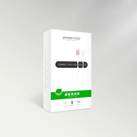 Organizer Ugreen 30762 samoprzylepny na 4 kable - czarny (2 szt.) Organizer Ugreen 30762 samoprzylepny na 4 kable - czarny (2 szt.)