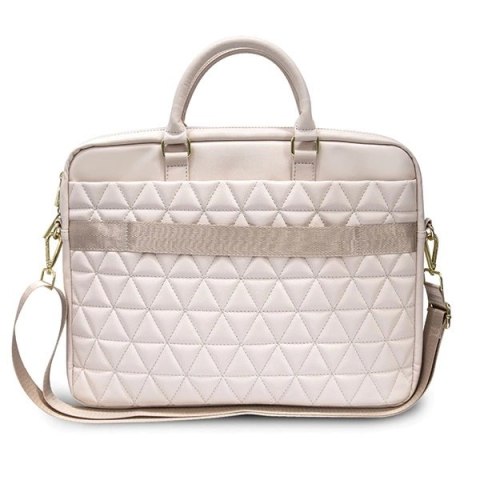 Torba Guess Quilted na laptopa 16" - różowa Torba Guess Quilted na laptopa 16" - różowa