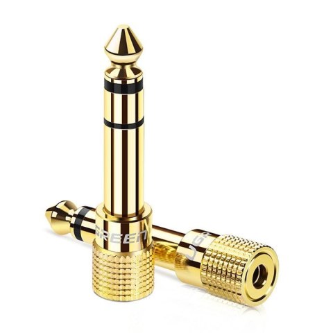 Ugreen adapter przejściówka z 3,5 mm mini jack na 6,3 mm jack złoty (20503) Ugreen adapter przejściówka z 3,5 mm mini jack na 6,3 mm jack złoty (20503)