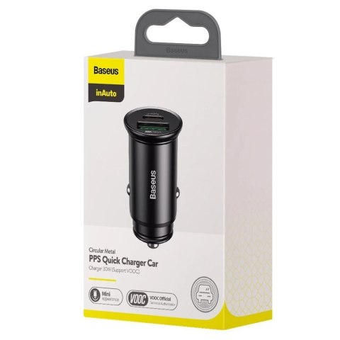 Baseus PPS inteligentna ładowarka samochodowa USB / USB Typ C 30 W Quick Charge 4.0 QC4+ Power Delivery 3.0 VOOC SCP AFC MTKPE c