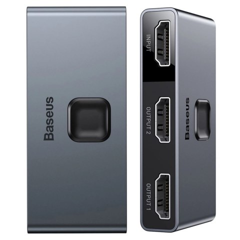 Baseus dwukierunkowy przełącznik rozdzielacz splitter switcher HDMI - 2x HDMI 4K / 30 Hz szary (CAHUB-BC0G) Baseus dwukierunkowy przełącznik rozdzielacz splitter switcher HDMI - 2x HDMI 4K / 30 Hz szary (CAHUB-BC0G)