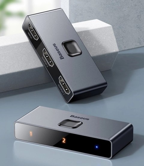 Baseus dwukierunkowy przełącznik rozdzielacz splitter switcher HDMI - 2x HDMI 4K / 30 Hz szary (CAHUB-BC0G) Baseus dwukierunkowy przełącznik rozdzielacz splitter switcher HDMI - 2x HDMI 4K / 30 Hz szary (CAHUB-BC0G)
