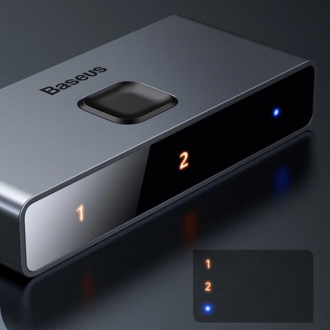 Baseus dwukierunkowy przełącznik rozdzielacz splitter switcher HDMI - 2x HDMI 4K / 30 Hz szary (CAHUB-BC0G) Baseus dwukierunkowy przełącznik rozdzielacz splitter switcher HDMI - 2x HDMI 4K / 30 Hz szary (CAHUB-BC0G)