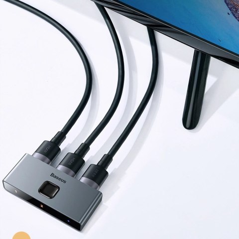 Baseus dwukierunkowy przełącznik rozdzielacz splitter switcher HDMI - 2x HDMI 4K / 30 Hz szary (CAHUB-BC0G) Baseus dwukierunkowy przełącznik rozdzielacz splitter switcher HDMI - 2x HDMI 4K / 30 Hz szary (CAHUB-BC0G)