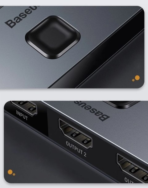 Baseus dwukierunkowy przełącznik rozdzielacz splitter switcher HDMI - 2x HDMI 4K / 30 Hz szary (CAHUB-BC0G) Baseus dwukierunkowy przełącznik rozdzielacz splitter switcher HDMI - 2x HDMI 4K / 30 Hz szary (CAHUB-BC0G)