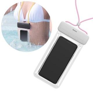 Baseus uniwersalny wodoodporny pokrowiec etui na telefon (max 7,2'') na basen nad wodę IPX8 różowy (ACFSD-D24)