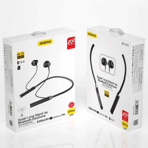 Dudao douszne bezprzewodowe słuchawki bluetooth zestaw słuchawkowy czarny (U5 Plus black) Dudao douszne bezprzewodowe słuchawki bluetooth zestaw słuchawkowy czarny (U5 Plus black)