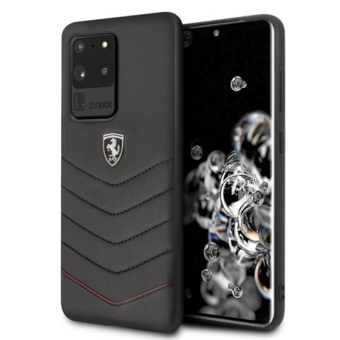 Etui Ferrari Heritage Quilted na Samsung Galaxy S20 Ultra - czarne Etui Ferrari Heritage Quilted na Samsung Galaxy S20 Ultra - czarne