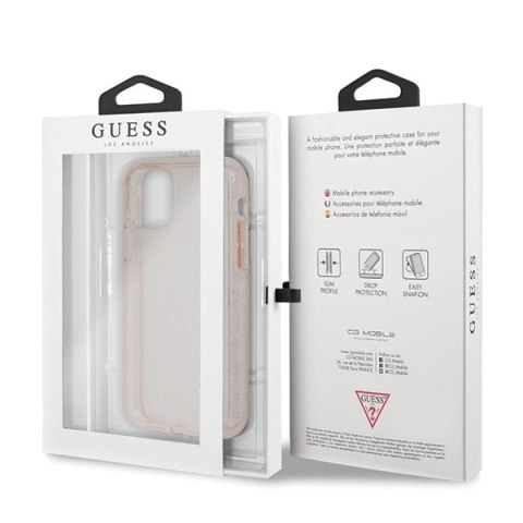 Etui Guess Glitter na iPhone 11 Pro - różowe
