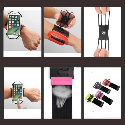 Etui opaska sportowa na nadgarstek armband do biegania na telefon do 6'' cali czarny