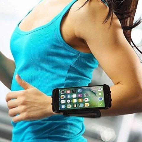 Etui opaska sportowa na nadgarstek armband do biegania na telefon do 6'' cali czarny