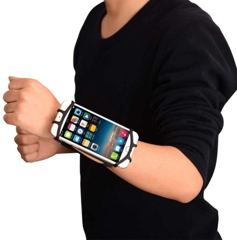 Etui opaska sportowa na nadgarstek armband do biegania na telefon do 6'' cali czarny