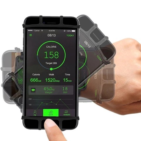 Etui opaska sportowa na nadgarstek armband do biegania na telefon do 6'' cali czarny