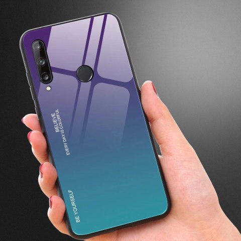Gradient Glass etui pokrowiec nakładka ze szkła hartowanego Huawei P40 Lite E różowo-fioletowy Gradient Glass etui pokrowiec nakładka ze szkła hartowanego Huawei P40 Lite E różowo-fioletowy