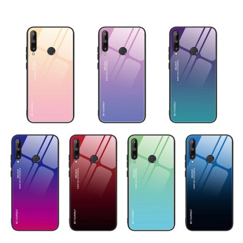 Gradient Glass etui pokrowiec nakładka ze szkła hartowanego Huawei P40 Lite E różowo-fioletowy Gradient Glass etui pokrowiec nakładka ze szkła hartowanego Huawei P40 Lite E różowo-fioletowy