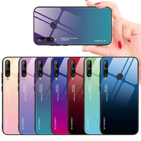 Gradient Glass etui pokrowiec nakładka ze szkła hartowanego Huawei P40 Lite E różowo-fioletowy Gradient Glass etui pokrowiec nakładka ze szkła hartowanego Huawei P40 Lite E różowo-fioletowy