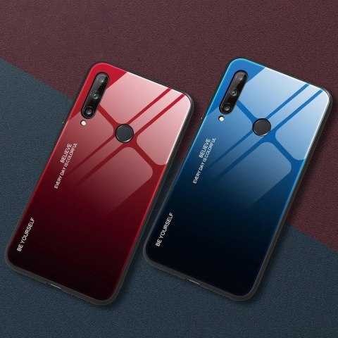 Gradient Glass etui pokrowiec nakładka ze szkła hartowanego Huawei P40 Lite E różowo-fioletowy Gradient Glass etui pokrowiec nakładka ze szkła hartowanego Huawei P40 Lite E różowo-fioletowy