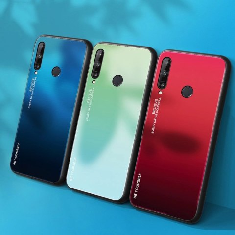 Gradient Glass etui pokrowiec nakładka ze szkła hartowanego Huawei P40 Lite E różowo-fioletowy Gradient Glass etui pokrowiec nakładka ze szkła hartowanego Huawei P40 Lite E różowo-fioletowy
