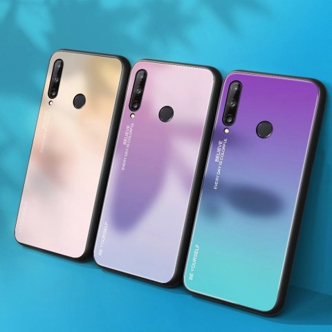 Gradient Glass etui pokrowiec nakładka ze szkła hartowanego Huawei P40 Lite E różowo-fioletowy Gradient Glass etui pokrowiec nakładka ze szkła hartowanego Huawei P40 Lite E różowo-fioletowy
