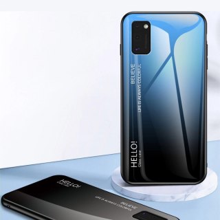 Gradient Glass etui pokrowiec nakładka ze szkła hartowanego Samsung Galaxy A41 czarno-czerwony