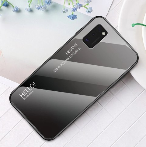 Gradient Glass etui pokrowiec nakładka ze szkła hartowanego Samsung Galaxy A41 czarno-czerwony Gradient Glass etui pokrowiec nakładka ze szkła hartowanego Samsung Galaxy A41 czarno-czerwony