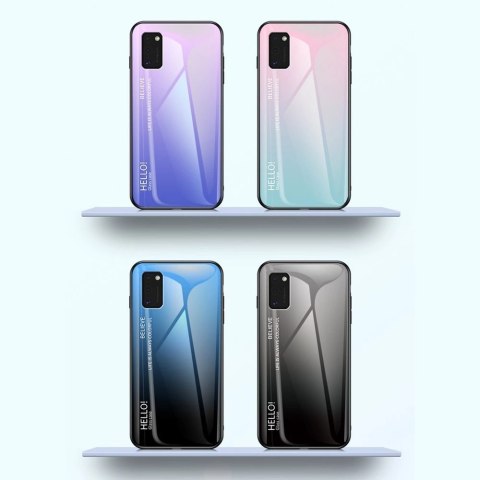 Gradient Glass etui pokrowiec nakładka ze szkła hartowanego Samsung Galaxy A41 czarno-czerwony Gradient Glass etui pokrowiec nakładka ze szkła hartowanego Samsung Galaxy A41 czarno-czerwony