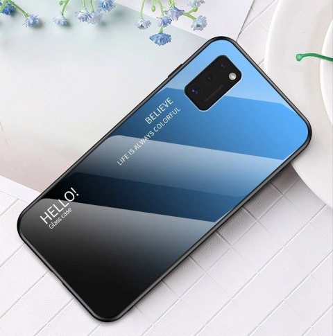 Gradient Glass etui pokrowiec nakładka ze szkła hartowanego Samsung Galaxy A41 czarno-czerwony Gradient Glass etui pokrowiec nakładka ze szkła hartowanego Samsung Galaxy A41 czarno-czerwony