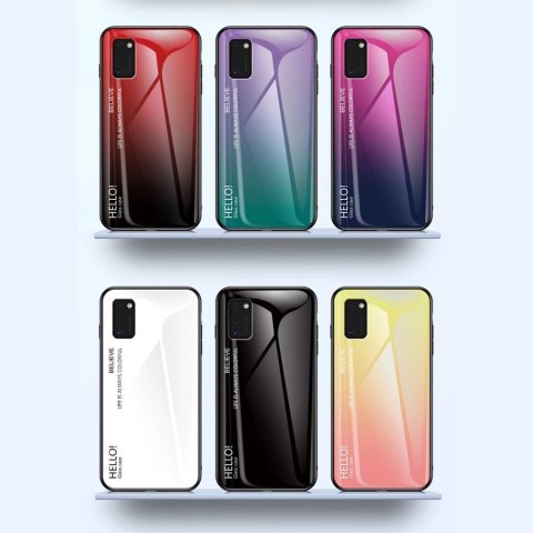 Gradient Glass etui pokrowiec nakładka ze szkła hartowanego Samsung Galaxy A41 czarno-czerwony Gradient Glass etui pokrowiec nakładka ze szkła hartowanego Samsung Galaxy A41 czarno-czerwony