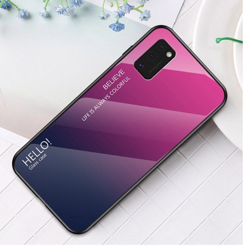 Gradient Glass etui pokrowiec nakładka ze szkła hartowanego Samsung Galaxy A41 czarno-czerwony Gradient Glass etui pokrowiec nakładka ze szkła hartowanego Samsung Galaxy A41 czarno-czerwony