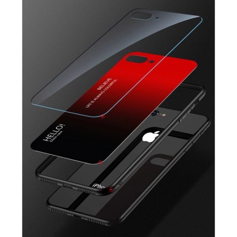 Gradient Glass etui pokrowiec nakładka ze szkła hartowanego Samsung Galaxy A41 czarno-czerwony Gradient Glass etui pokrowiec nakładka ze szkła hartowanego Samsung Galaxy A41 czarno-czerwony