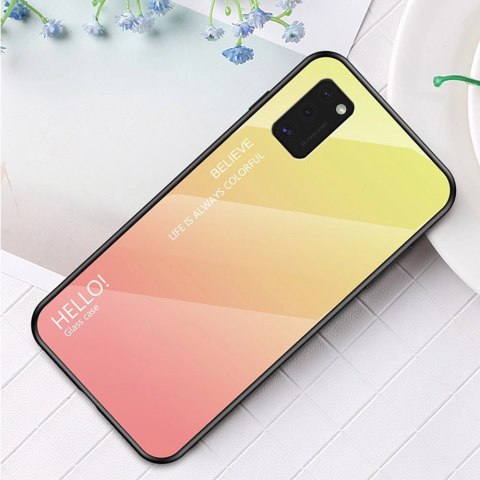 Gradient Glass etui pokrowiec nakładka ze szkła hartowanego Samsung Galaxy A41 czarno-czerwony Gradient Glass etui pokrowiec nakładka ze szkła hartowanego Samsung Galaxy A41 czarno-czerwony