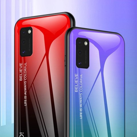 Gradient Glass etui pokrowiec nakładka ze szkła hartowanego Samsung Galaxy A41 czarno-czerwony Gradient Glass etui pokrowiec nakładka ze szkła hartowanego Samsung Galaxy A41 czarno-czerwony