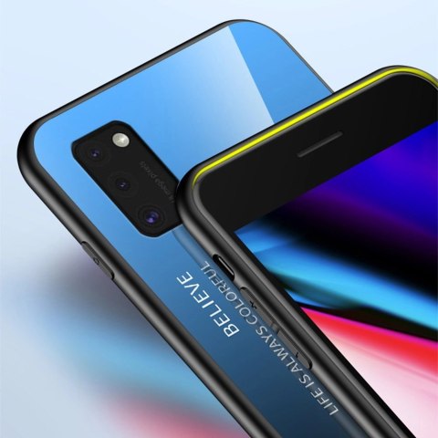 Gradient Glass etui pokrowiec nakładka ze szkła hartowanego Samsung Galaxy A41 czarno-czerwony Gradient Glass etui pokrowiec nakładka ze szkła hartowanego Samsung Galaxy A41 czarno-czerwony