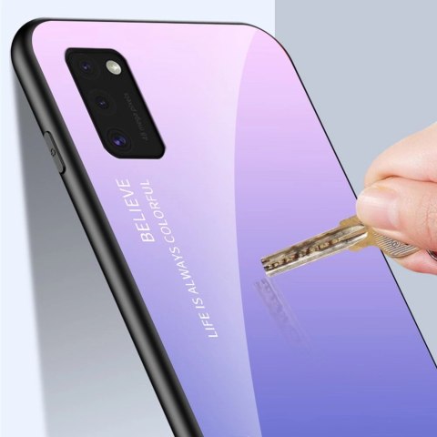 Gradient Glass etui pokrowiec nakładka ze szkła hartowanego Samsung Galaxy A41 czarno-czerwony Gradient Glass etui pokrowiec nakładka ze szkła hartowanego Samsung Galaxy A41 czarno-czerwony