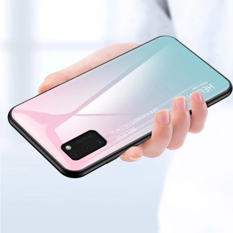 Gradient Glass etui pokrowiec nakładka ze szkła hartowanego Samsung Galaxy A41 czarno-czerwony Gradient Glass etui pokrowiec nakładka ze szkła hartowanego Samsung Galaxy A41 czarno-czerwony