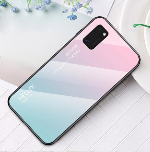 Gradient Glass etui pokrowiec nakładka ze szkła hartowanego Samsung Galaxy A41 czarno-czerwony Gradient Glass etui pokrowiec nakładka ze szkła hartowanego Samsung Galaxy A41 czarno-czerwony