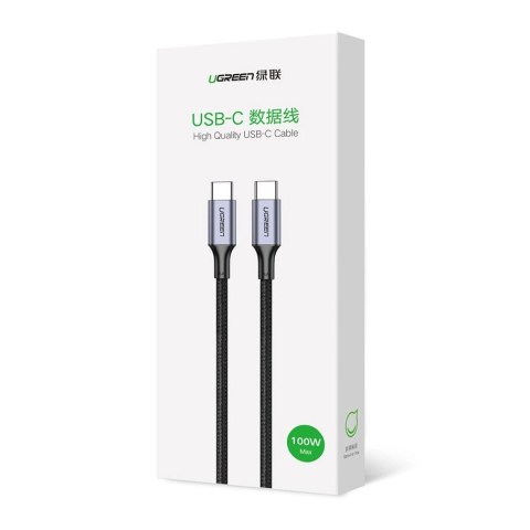 Kabel Ugreen US316 70427 USB-C - USB-C PD QC FCP 100W 5A 480Mb/s 1m - szary Kabel Ugreen US316 70427 USB-C - USB-C PD QC FCP 100W 5A 480Mb/s 1m - szary