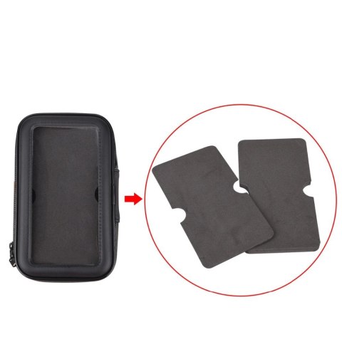 Rowerowy wodoodporny motocyklowy uchwyt torba sakwa na telefon na kierownicę XL (max wymiar telefonu: 165 mm x 80 mm) czarny (be