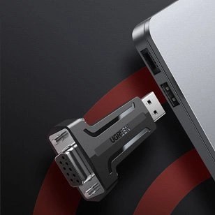 Ugreen adapter konwerter przejściówka DB9 RS-232 - USB czarny (80111 CM326) Ugreen adapter konwerter przejściówka DB9 RS-232 - USB czarny (80111 CM326)