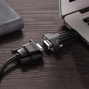 Ugreen adapter konwerter przejściówka DB9 RS-232 - USB czarny (80111 CM326) Ugreen adapter konwerter przejściówka DB9 RS-232 - USB czarny (80111 CM326)