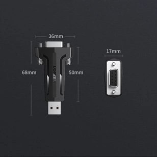 Ugreen adapter konwerter przejściówka DB9 RS-232 - USB czarny (80111 CM326) Ugreen adapter konwerter przejściówka DB9 RS-232 - USB czarny (80111 CM326)