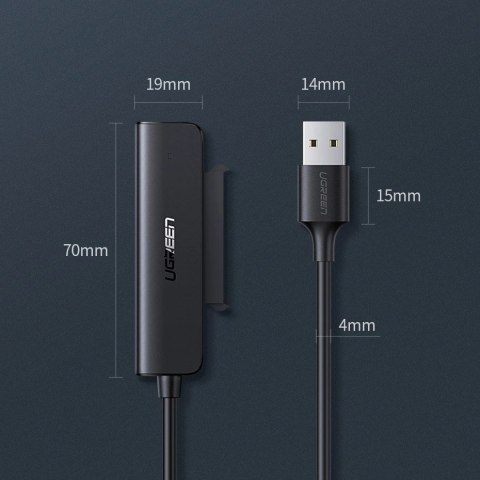 Ugreen adapter przejściówka dysku HDD SSD 2,5'' SATA III 3.0 - USB 3.2 Gen 1 (USB 5 Gbps) czarny (70609 CM321) Ugreen adapter przejściówka dysku HDD SSD 2,5'' SATA III 3.0 - USB 3.2 Gen 1 (USB 5 Gbps) czarny (70609 CM321)